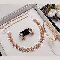 Kavita Art Rose Gold Plated Austrian Stone Necklace Combo Set