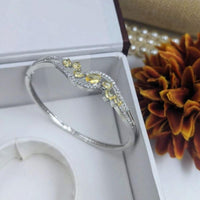 Kavita Art Silver Plated AD Openable Bracelet