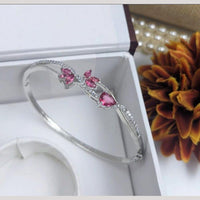 Kavita Art Silver Plated AD Openable Bracelet