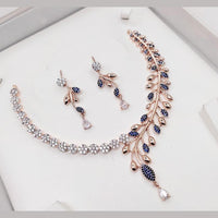 Kavita Art Rose Gold Plated Austrian Stone Necklace Set