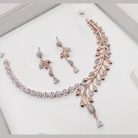 Kavita Art Rose Gold Plated Austrian Stone Necklace Set