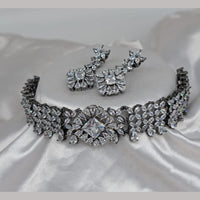 Kavita Art Black Finish American Diamond Choker Set