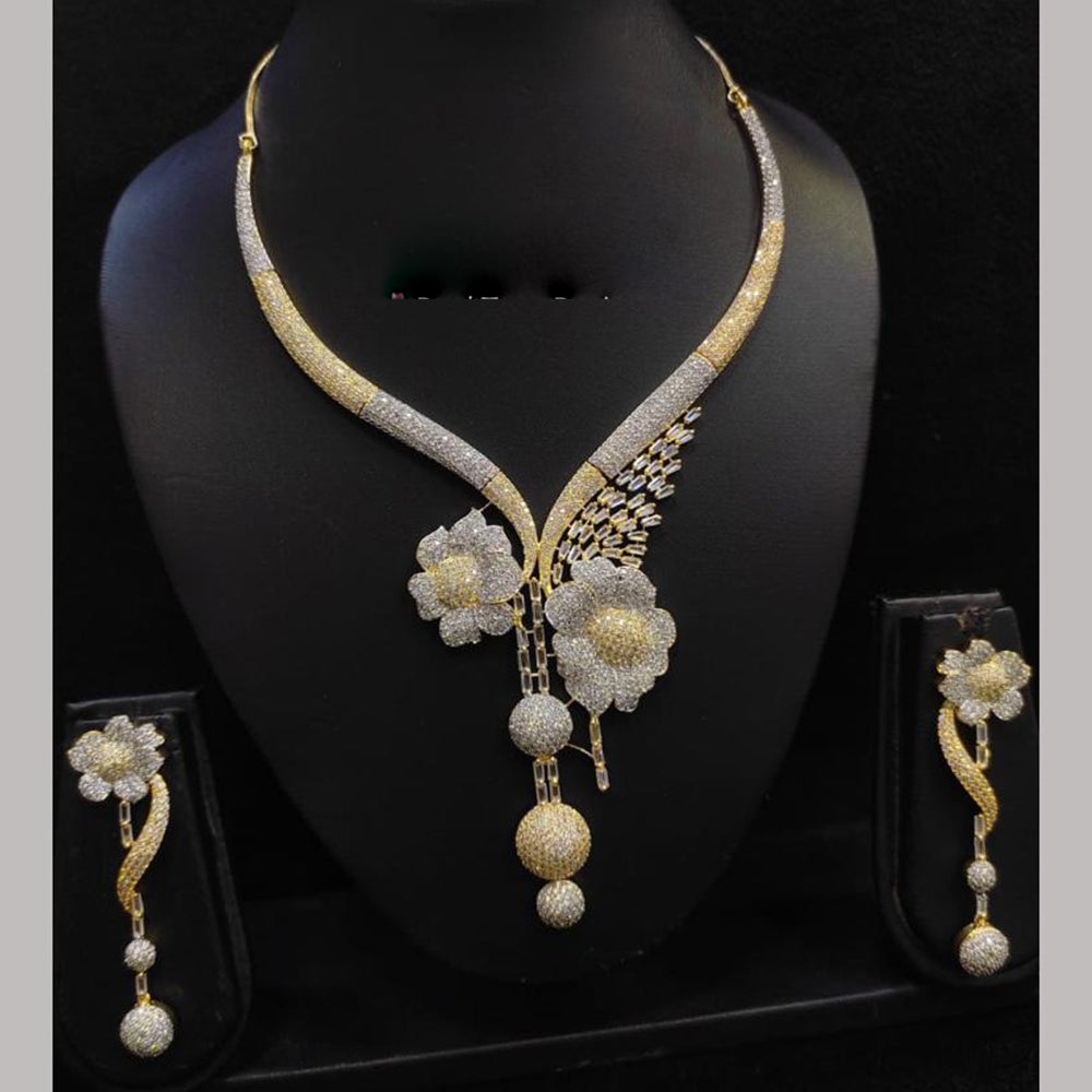 Kavita Art Elegant 2 Tone Plated Austrian Stones Necklace Set