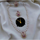 Kavita Art Elegant Gold Plated Austrian Stones And Pearl Necklace Set