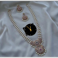 Kavita Art Elegant Gold Plated Austrian Stones And Pearl Necklace Set