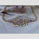 Kavita Art Elegant Gold Plated Austrian Stones And Pearl Choker Necklace Set