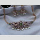 Kavita Art Elegant Gold Plated Austrian Stones And Pearl Choker Necklace Set