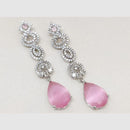 Kavita Art Silver Plated American Diamonds Dangler Earrings