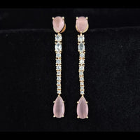 Kavita Art Gold Plated American Diamonds Dangler Earrings