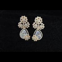 Kavita Art Gold Plated American Diamonds Dangler Earrings