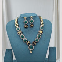 Kavita Art Gold Plated Pota Stone Necklace Set