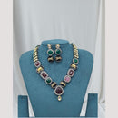 Kavita Art Gold Plated Pota Stone Necklace Set