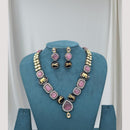 Kavita Art Gold Plated Pota Stone Necklace Set