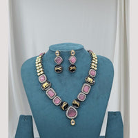 Kavita Art Gold Plated Pota Stone Necklace Set