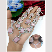 Kavita Art Silver Plated American Diamond Necklace Set