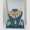 Kavita Art Gold Plated Kundan Stone And Pearl Choker Necklace Set