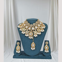 Kavita Art Gold Plated Kundan Stone And Pearl Choker Necklace Set