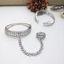 Kavita Art Silver Plated American Diamond Hand Harness for Women