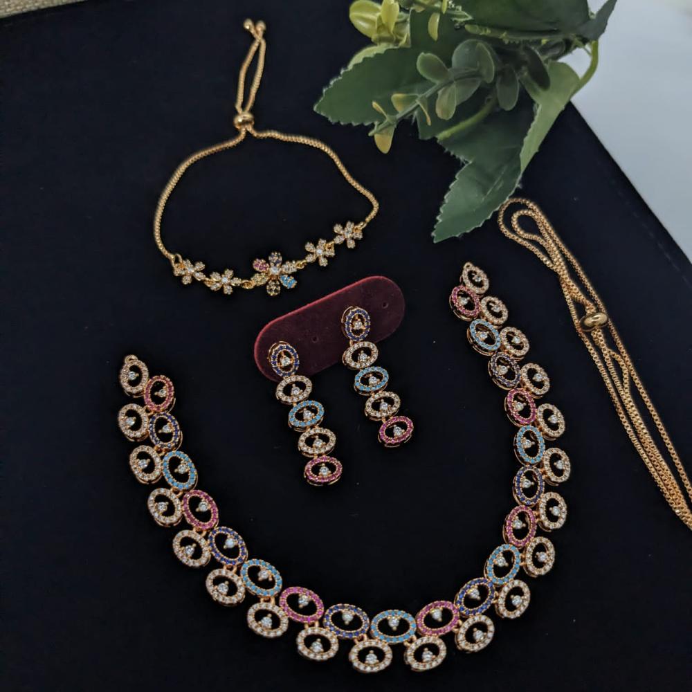Kavita Art Gold Plated Austrian Stone Combo Set
