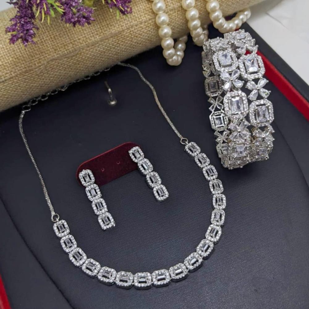 Kavita Art Gold Plated American Diamond Combo Set