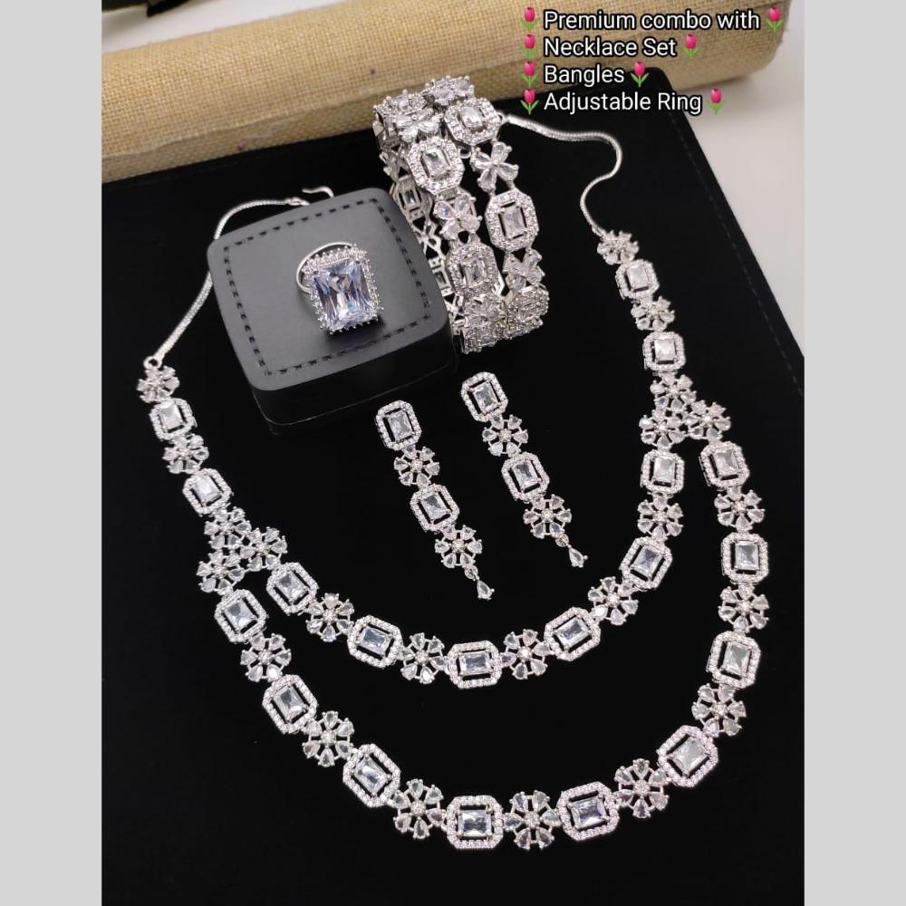 Kavita Art Gold Plated American Diamond Combo Set