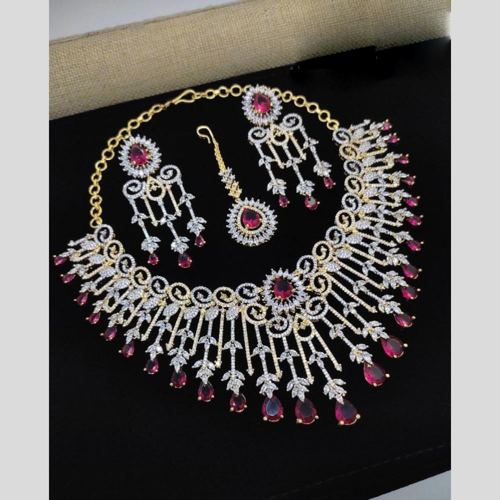 Kavita Art Gold Plated American Diamond Necklace Set