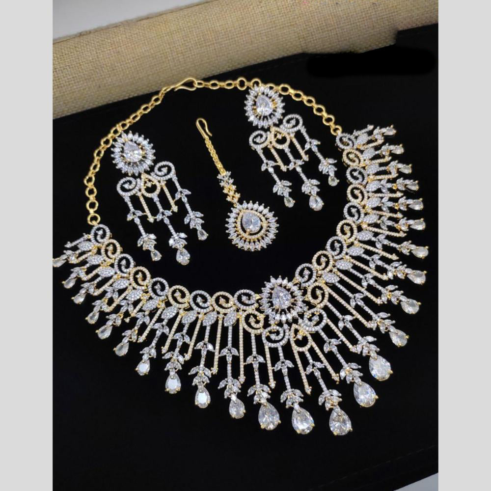 Kavita Art Gold Plated American Diamond Necklace Set