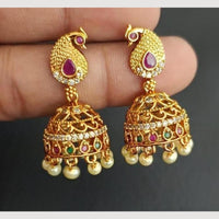 Kavita Art Gold Plated Austrian Stone And Pearl Jhumki Earrings