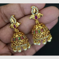 Kavita Art Gold Plated Austrian Stone And Pearl Jhumki Earrings
