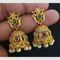 Kavita Art Gold Plated Austrian Stone And Pearl Jhumki Earrings