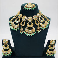 Kavita Art Gold Plated Kundan And Beads Choker Necklace Set