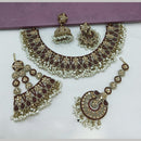 Kavita Art Gold Plated Crystal Stone And Pearl Necklace Set