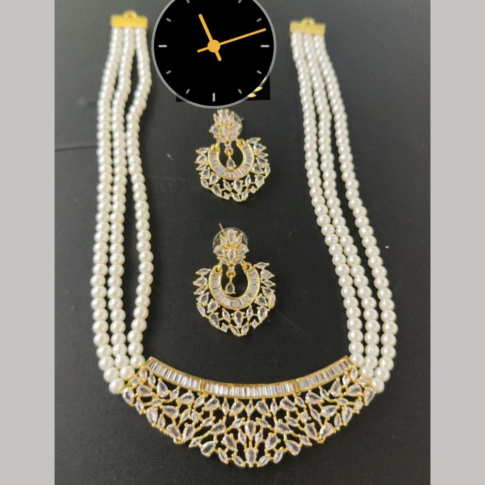 Kavita Art Gold Plated American Diamond Necklace Set