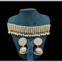 Kavita Art Gold Plated Kundan And Beads Choker Necklace Set