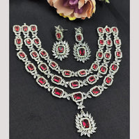 Kavita Art Silver Plated American Diamond Necklace Set
