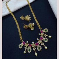 Kavita Art Traditional Austrian Stone And Pota Pearl Necklace Set