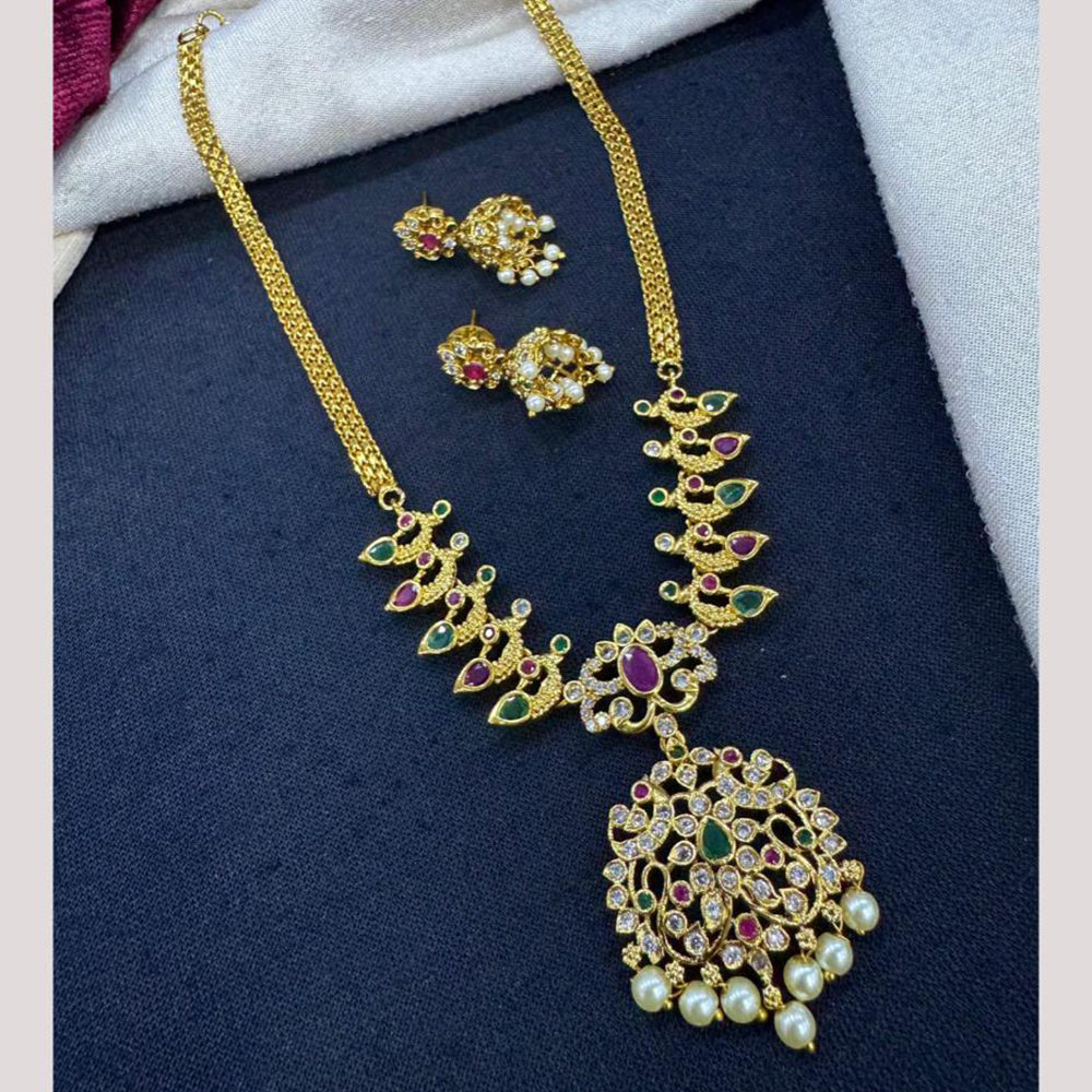 Kavita Art Traditional Austrian Stone And Pota Pearl Necklace Set