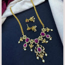 Kavita Art Traditional Austrian Stone And Pota Pearl Necklace Set