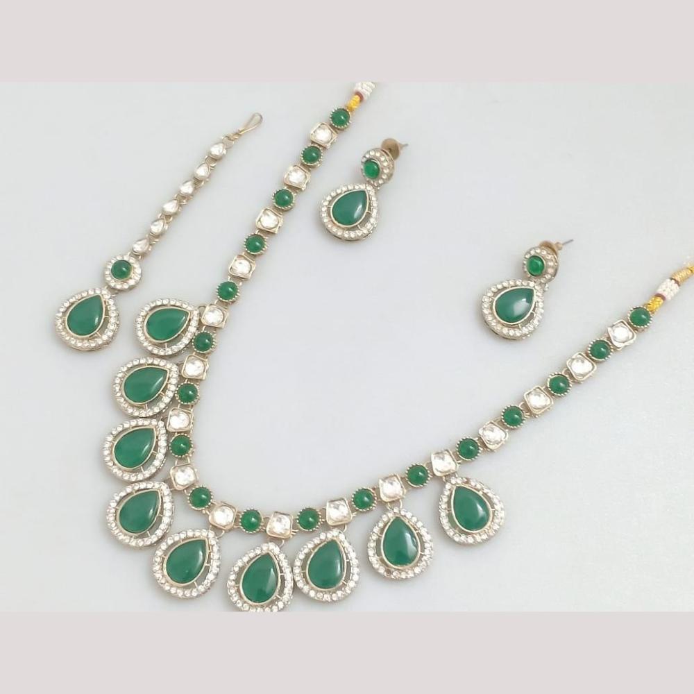 Kavita Art Traditional Austrian Stone And Pota Necklace Set