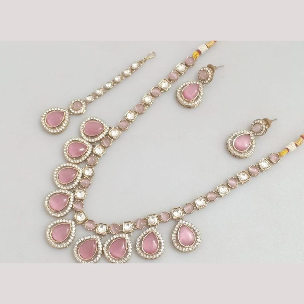 Kavita Art Traditional Austrian Stone And Pota Necklace Set