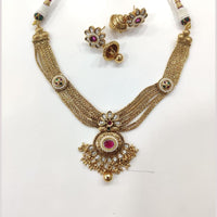 Kavita Art Traditional Pota Stone And Pearl Necklace Set
