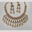 Kavita Art Traditional Pota Stone And Pearl Necklace Set