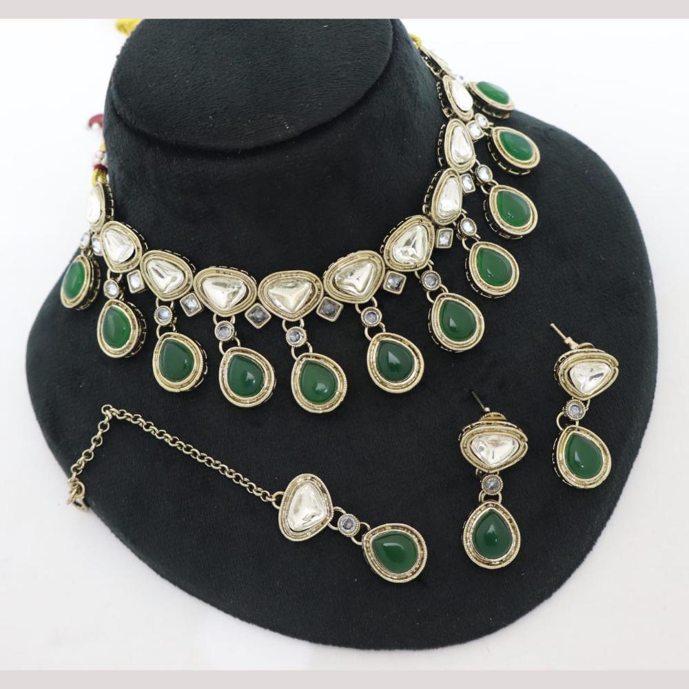 Kavita Art Traditional Pota Stone Necklace Set