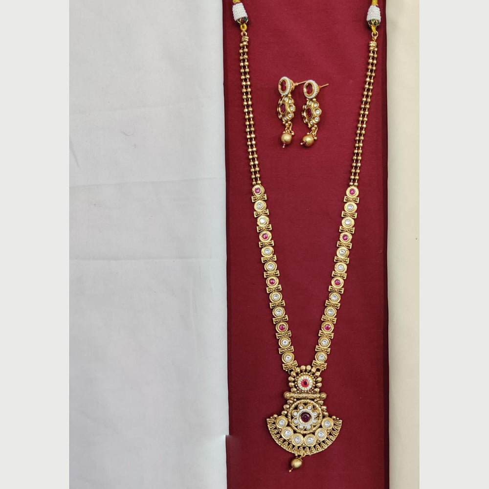 Kavita Art  Fusion Look Long Necklace Set Traditional Pota Stone Trendy Style