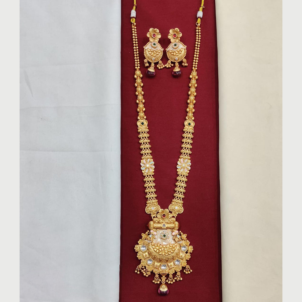 Kavita Art Designer Meenakari Long Necklace Set Pota Stone Perfection For Every Occasion