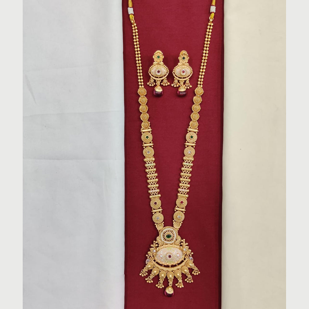 Kavita Art Designer Meenakari Long Necklace Set Pota Stone Perfection For Every Occasion