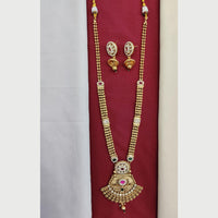 Kavita Art  Luxe Pota And Pearl Layered Long Necklace Set Timeless Ethnic Glam 