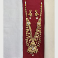 Kavita Art Indian Bridal Meenakari Long Necklace Set With Pota Stone 