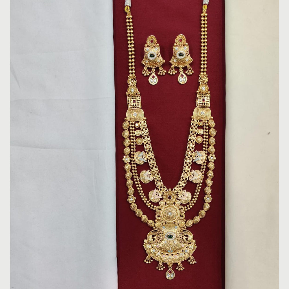 Kavita Art Festival Chic Long Meenakari Set Colorful Elegance With Pota Stone