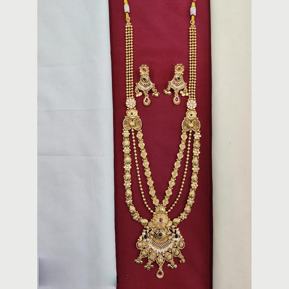 Kavita Art Festival Chic Long Meenakari Set Colorful Elegance With Pota Stone
